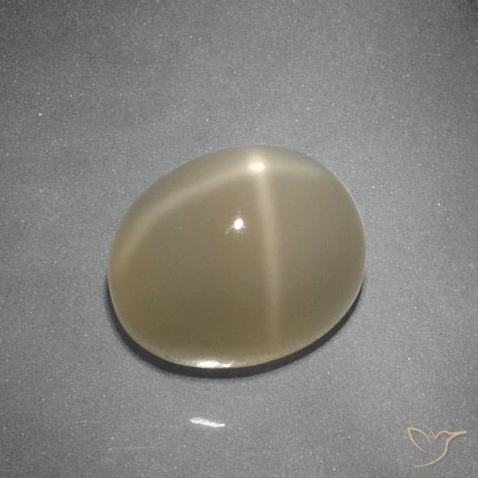 5.32ct 天然 中深橙色 星月石, 椭圆形, 半透明