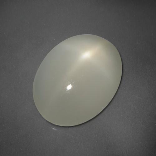 5.60克拉天然白色星光月光石，椭圆形切割，14.2×10.7毫米，半透明