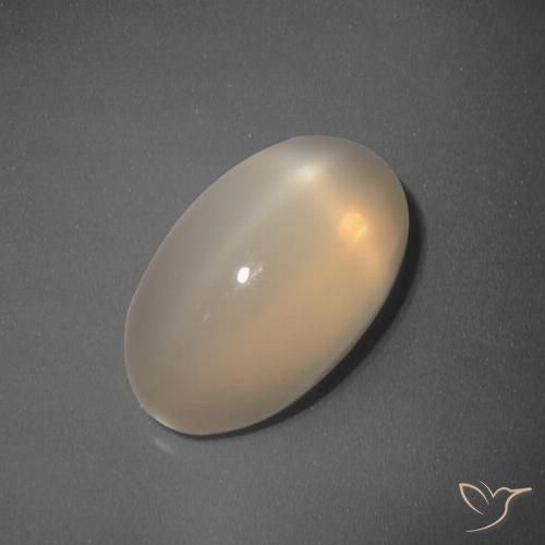 5.51ct 天然 中浅橙色 星月石, 椭圆形, 半透明