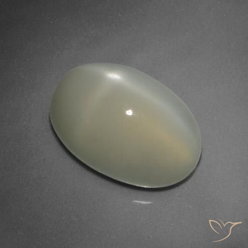 7.47ct 天然 淡黄色 星月石, 椭圆形, 半透明