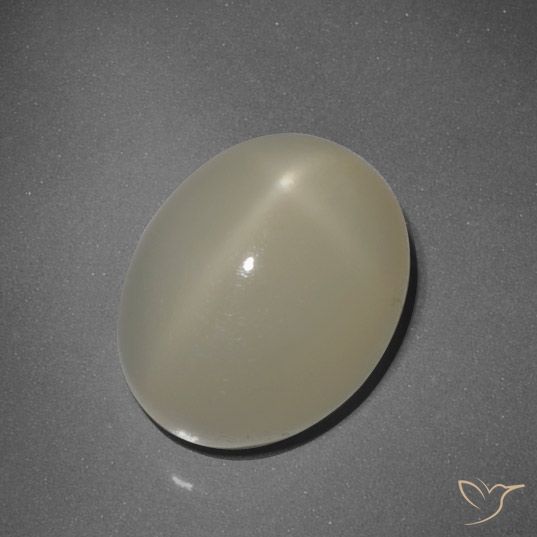 7.55ct 天然 浅棕色 星月石, 椭圆形, 半透明