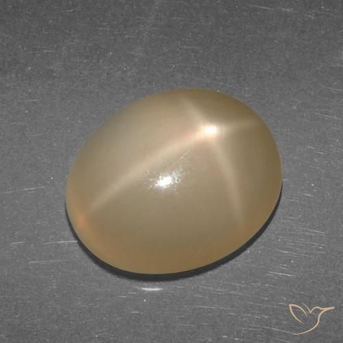 5.27ct 天然 中深橙色 星月石, 椭圆形, 半透明