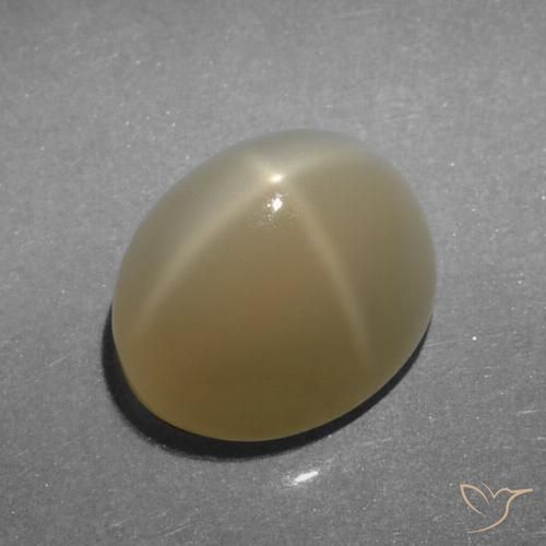 5.23ct 天然 非常浅的棕色 星月石, 椭圆形, 半透明