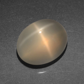 4.97克拉天然橙色星光月光石，椭圆形切割，11×8.9毫米，半透明