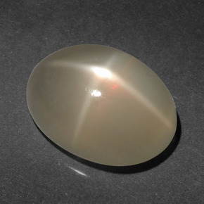 6.65克拉天然奶油色星光月光石，椭圆形切割，14.1×10.1毫米，半透明