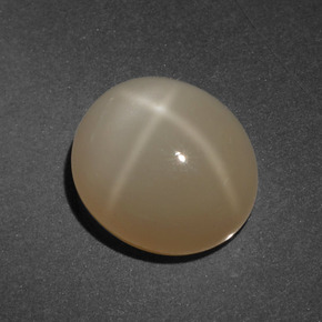 4.80克拉天然橙色星光月光石，椭圆形切割，11×9.7毫米，半透明