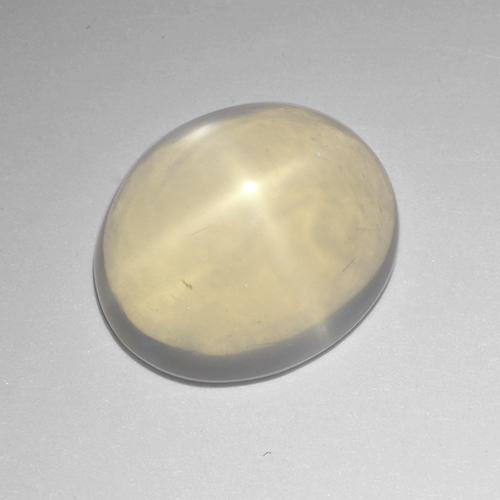 4.56克拉天然白色星光月光石，椭圆形切割，11.9×10毫米，透明