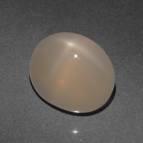 4.66克拉天然橙色星光月光石，椭圆形切割，10×8毫米，半透明