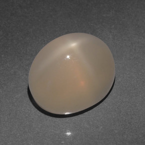 4.66克拉天然橙色星光月光石，椭圆形切割，10×8毫米，半透明