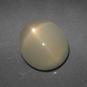 5.59克拉天然棕色星光月光石，椭圆形切割，13.2×10.9毫米，半透明