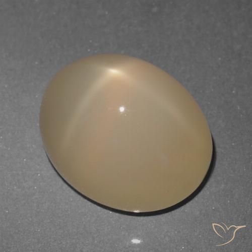 5.74ct 天然 淡棕色 星月石, 椭圆形, 半透明