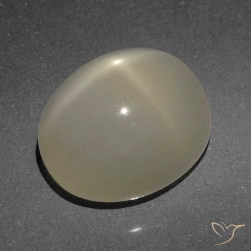 6.84ct 天然 浅棕色 星月石, 椭圆形, 半透明