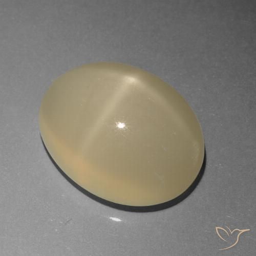 6.77ct 天然 浅咖啡棕 星月石, 椭圆形, 半透明