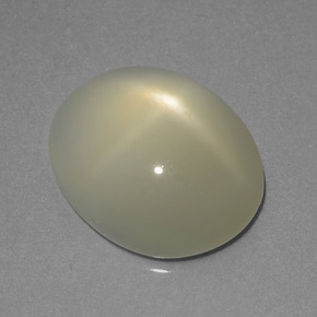 4.49克拉天然奶油色星光月光石，椭圆形切割，12.3×10毫米，半透明