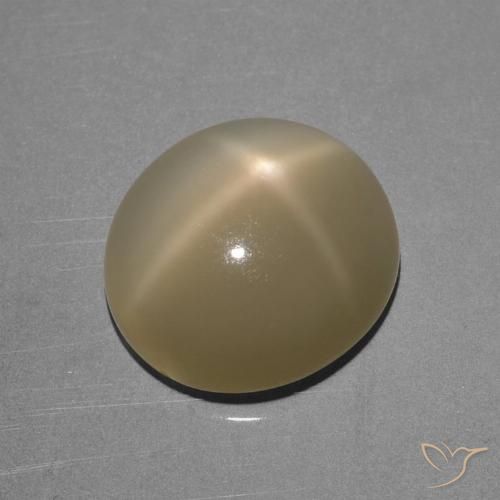 6.68ct 天然 浅黄棕 星月石, 椭圆形, 半透明