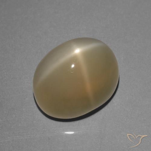 8.39ct 天然 淡棕色 星月石, 椭圆形, 半透明