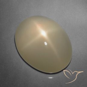 9.91克拉天然星月石，椭圆形切割，半透明