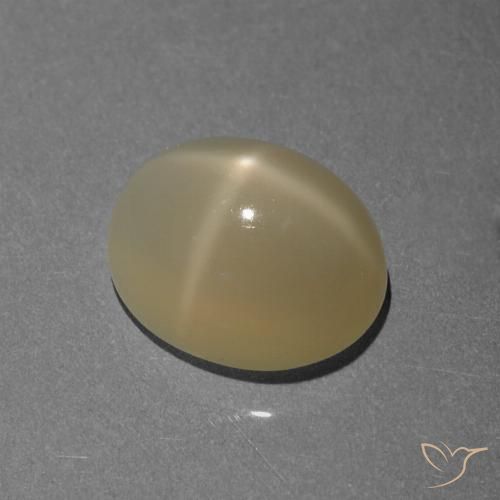 7.12ct 天然 淡棕色 星月石, 椭圆形, 半透明