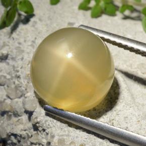 7.32克拉天然星月石，圆形切割，半透明