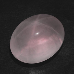 42.71克拉天然粉色星光粉晶，椭圆形切割，22.2×17.5毫米，透明