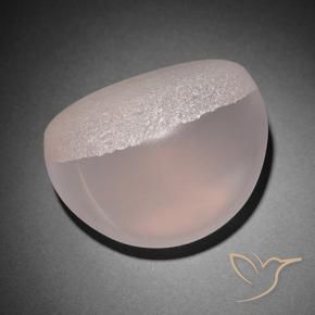 142.05克拉天然星玫瑰石英，椭圆形切割，半透明