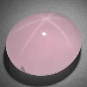 105.30克拉天然粉色星光粉晶，椭圆形切割，30.4×26.1毫米，半透明