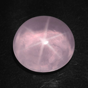 28.96克拉天然粉色星光粉晶，椭圆形切割，18.2×17毫米，透明
