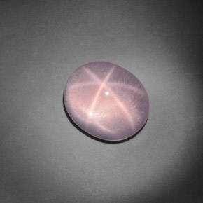 9.13克拉天然粉色星光粉晶，椭圆形切割，13.2×11毫米，透明