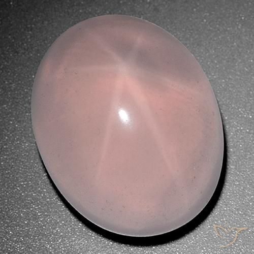 63.50ct 天然 浅粉色 星玫瑰石英, 椭圆形, 半透明