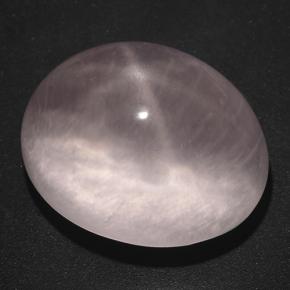 57.39克拉天然星玫瑰石英，椭圆形切割，透明
