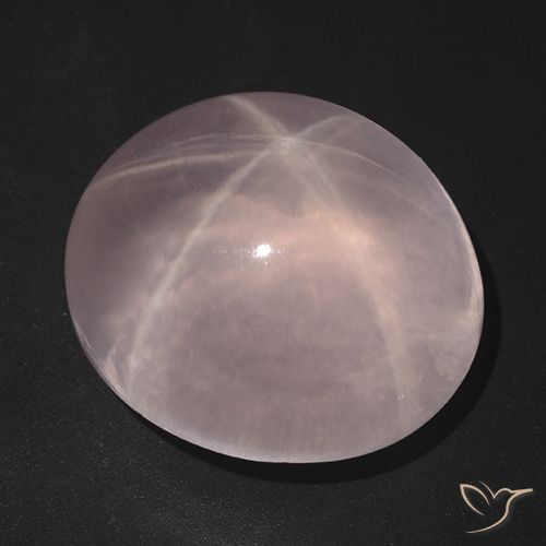 113.52ct 天然 浅珊瑚粉 星玫瑰石英, 椭圆形, 透明