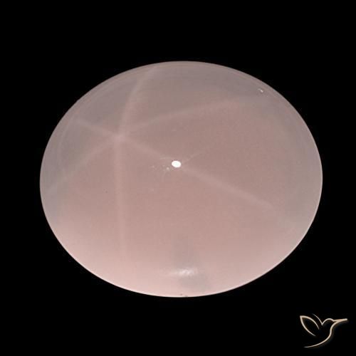 61.91克拉天然星玫瑰石英，椭圆形，半透明