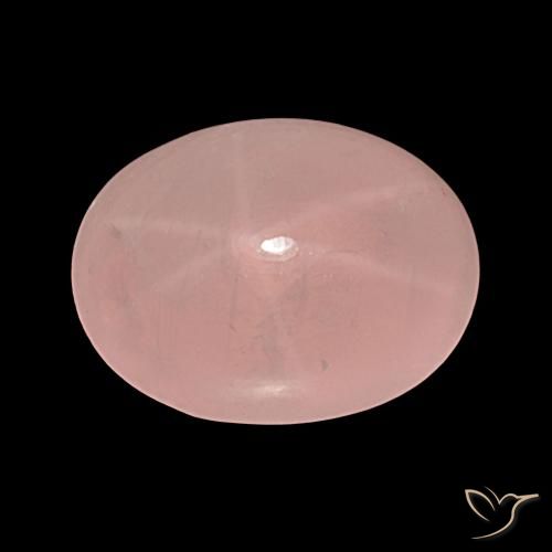 37.50ct 天然 玫瑰粉色 星玫瑰石英, 椭圆形, 半透明