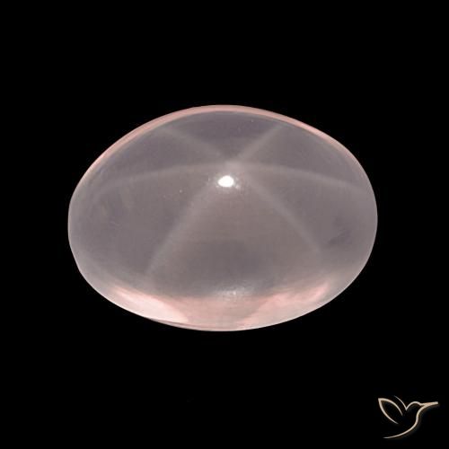 40.32ct 天然 浅粉色 星玫瑰石英, 椭圆形, 半透明