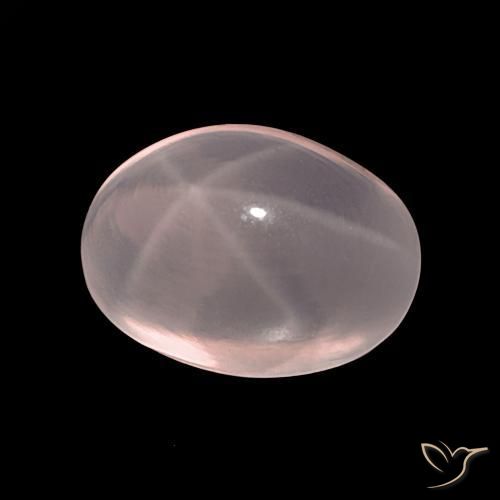 40.32克拉天然星玫瑰石英，椭圆形，半透明