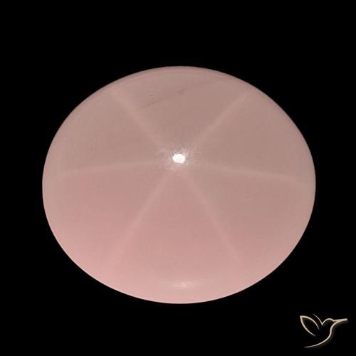 129.84ct 天然 腮红粉色 星玫瑰石英, 椭圆形, 半透明
