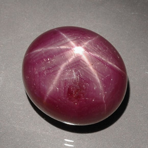 27.59克拉天然红色星光红宝石，椭圆形切割，16.1×14.2毫米，不透明