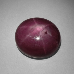 32.36克拉天然红色星光红宝石，椭圆形切割，18.1×16毫米，不透明