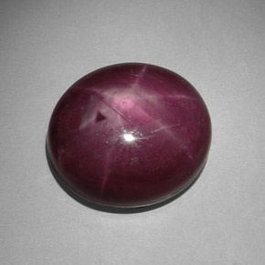 32.36克拉天然红色星光红宝石，椭圆形切割，18.1×16毫米，不透明
