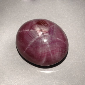 27.30克拉天然红色星光红宝石，椭圆形切割，18×15.2毫米，不透明
