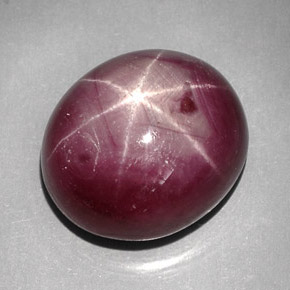 37.86克拉天然红色星光红宝石，椭圆形切割，18.2×15.8毫米，不透明