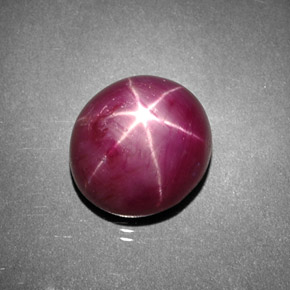 7.45克拉天然红色星光红宝石，椭圆形切割，10.8×9.9毫米，不透明