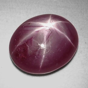 6.68克拉天然红色星光红宝石，椭圆形切割，12.3×10.3毫米，不透明