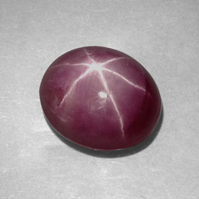 6.10克拉天然红色星光红宝石，椭圆形切割，10.8×9.2毫米，不透明