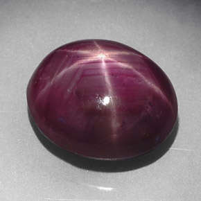 7.02克拉天然红色星光红宝石，椭圆形切割，11.6×10毫米，不透明
