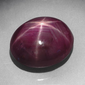 7.02克拉天然红色星光红宝石，椭圆形切割，11.6×10毫米，不透明