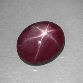 4.24克拉天然红色星光红宝石，椭圆形切割，11×8.9毫米，不透明