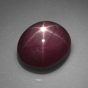 5.46克拉天然红色星光红宝石，椭圆形切割，9.8×8.3毫米，不透明