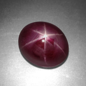 5.20克拉天然红色星光红宝石，椭圆形切割，9.9×8.3毫米，不透明