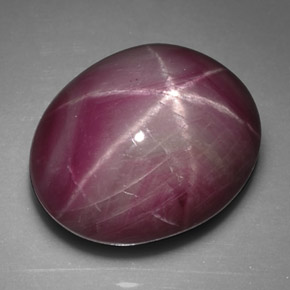 6.92克拉天然红色星光红宝石，椭圆形切割，10.9×9毫米，不透明